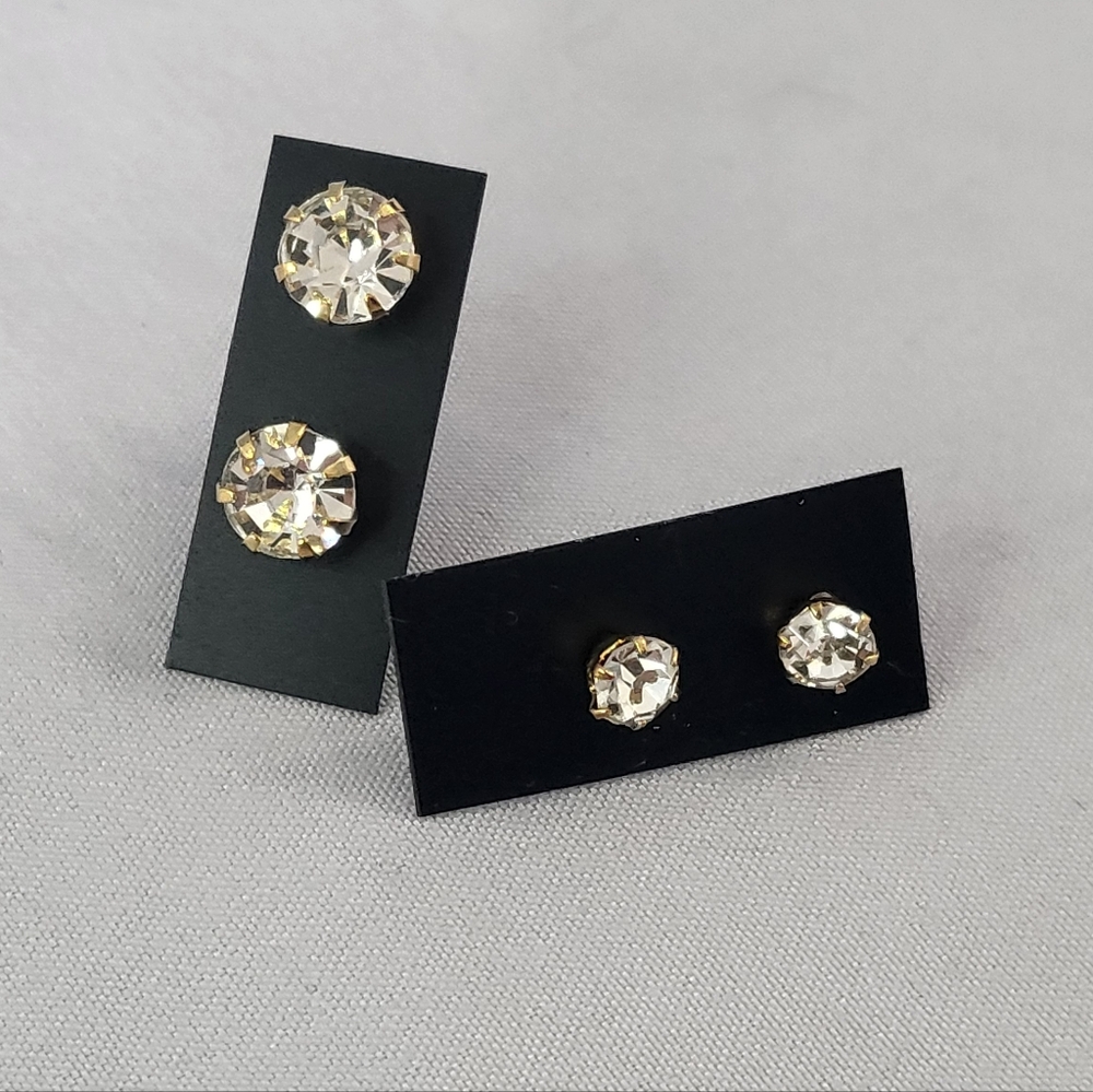 Elegant Rhinestone Stud Earring Set